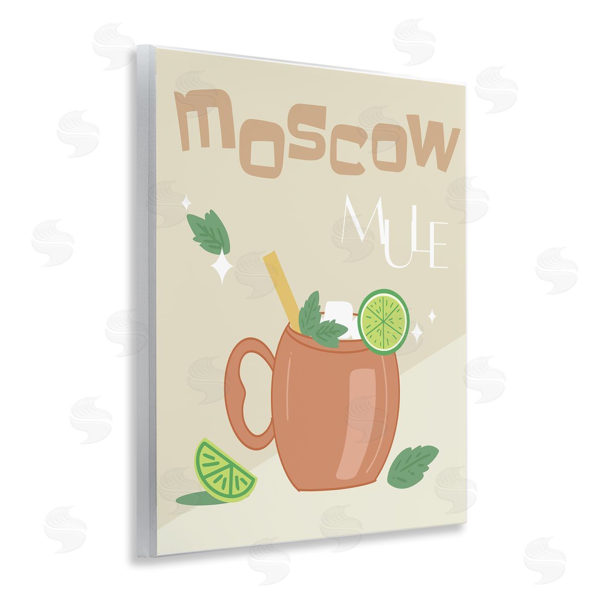 Anna Quach Moscow Mule Typography Wooden Wall Plaque Art Print