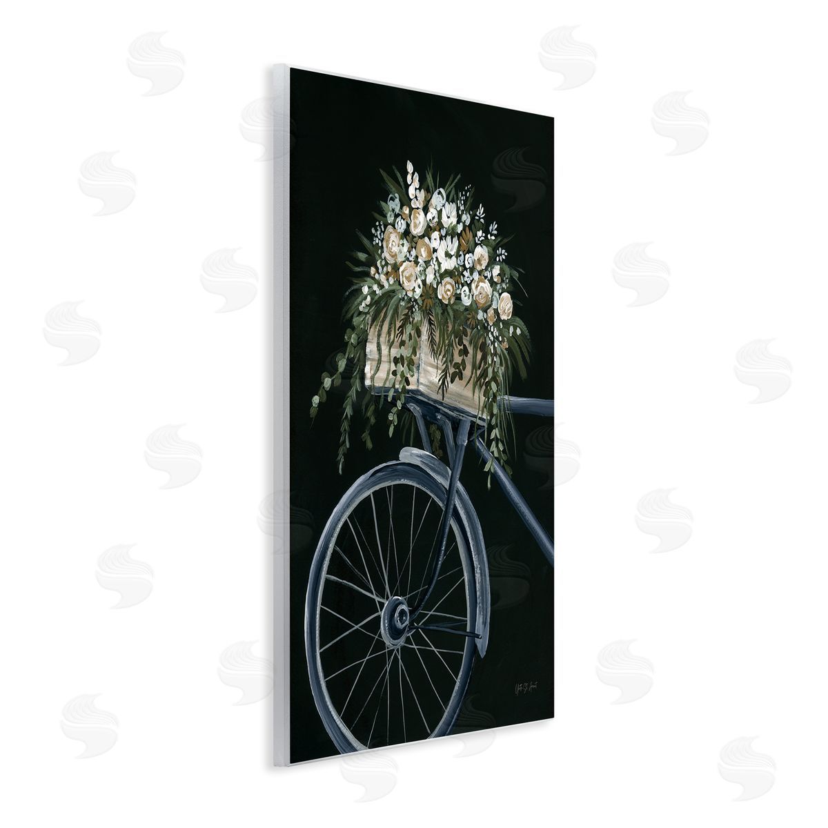 Vintage Bicycle with Florals Wood Plaque Wall Art, Home Decor by Yvette St. Amant