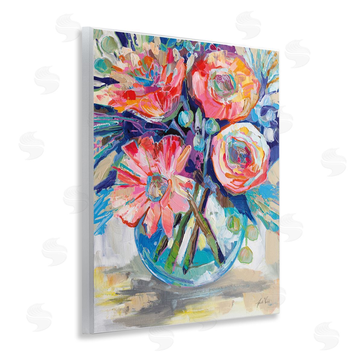 Harpers Bouquet Flowers Wood Plaque Wall Art, Home Decor by Jeanette Vertentes