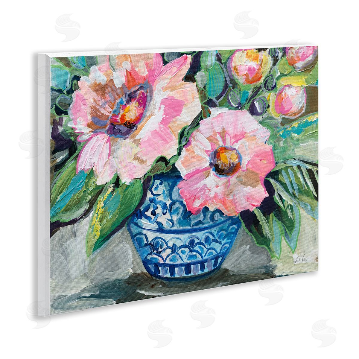 Pink Gerber Daisy Bouquet Wood Plaque Wall Art, Home Decor by Jeanette Vertentes