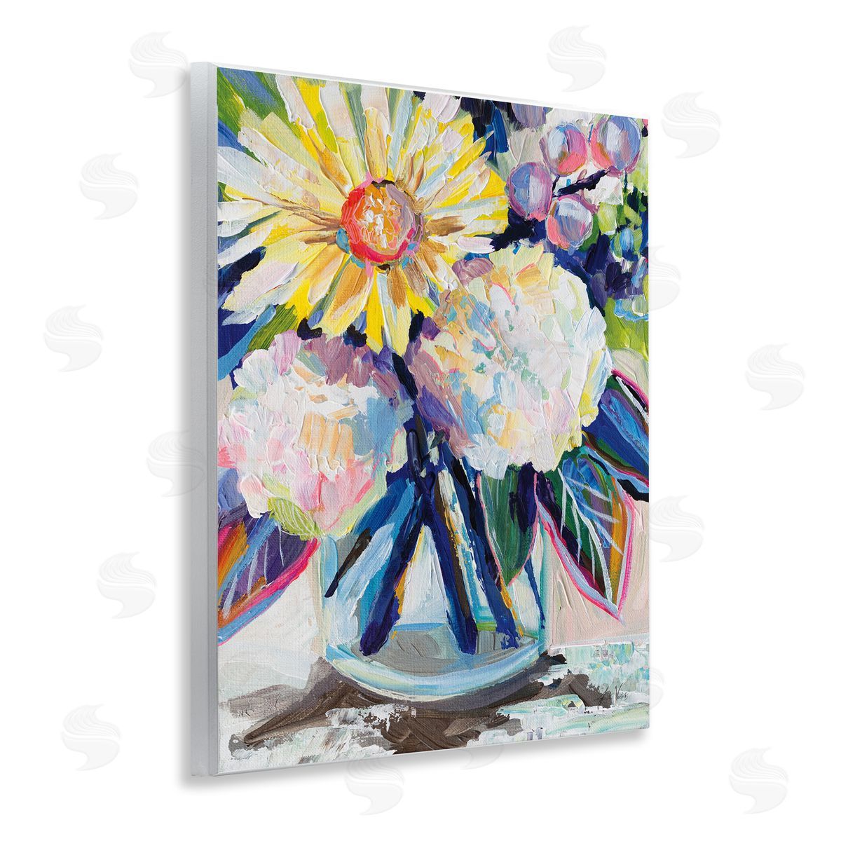 Yearning Mixed Bouquet Wood Plaque Wall Art, Home Decor by Jeanette Vertentes