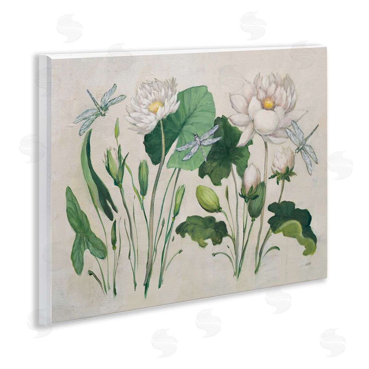 Tranquil Lilies Vintage Wood Plaque Wall Art, Home Decor by Julia Purinton