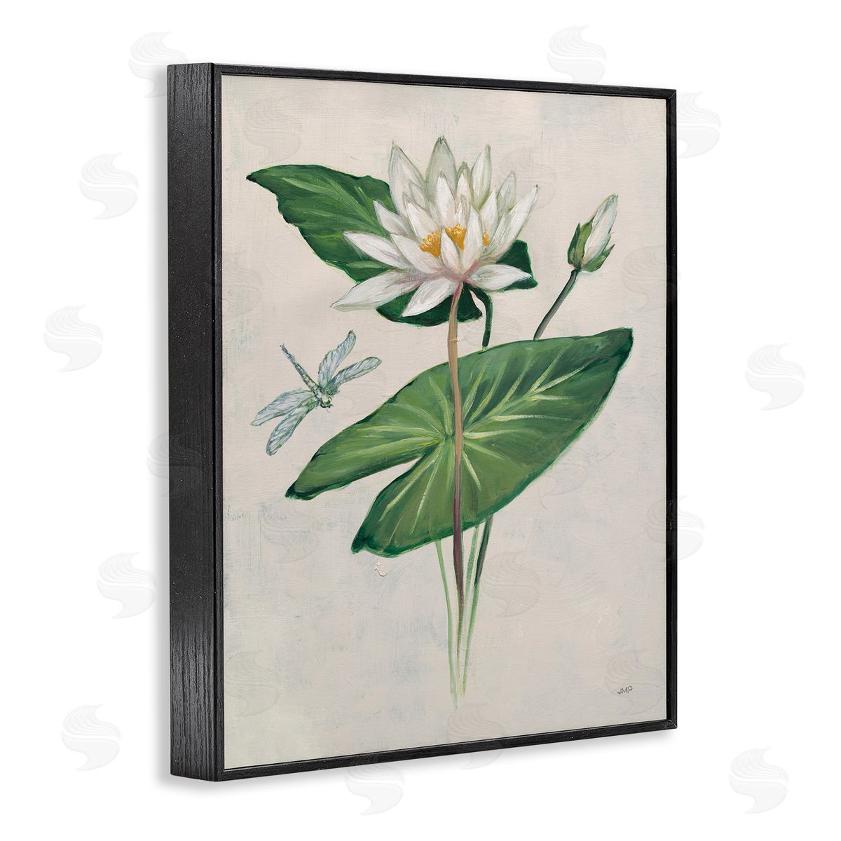 Graceful Lily Pad Black Frame Print Wall Art, Home Decor by Julia Purinton