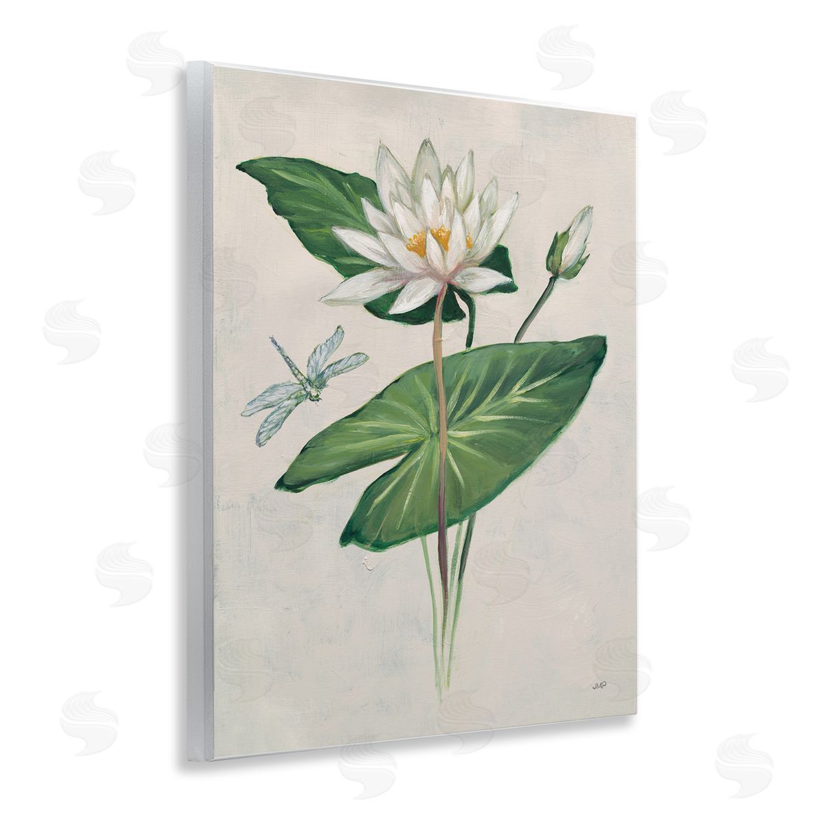 Graceful Lily Pad Wood Plaque Wall Art, Home Decor by Julia Purinton