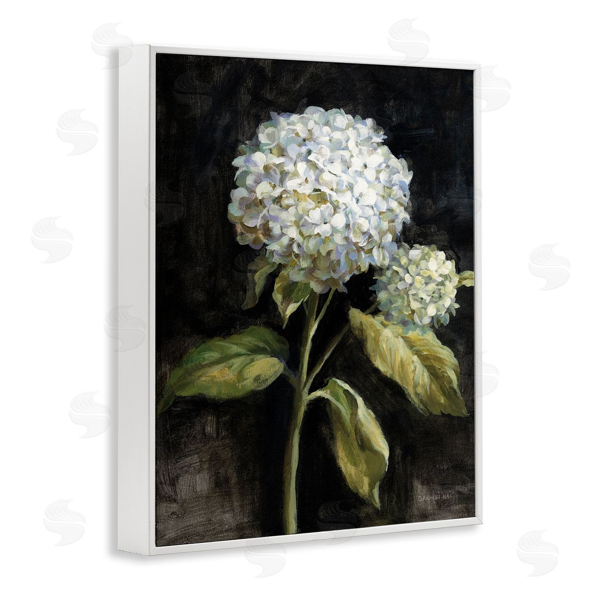 Hydrangea on Black White Frame Print Wall Art, Home Decor by Danhui Nai