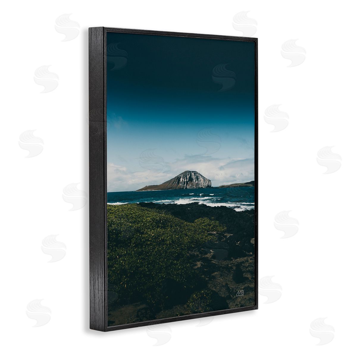 Hawaiian Rocky Shore Black Frame Print Wall Art, Home Decor by Max Blakesberg Studios