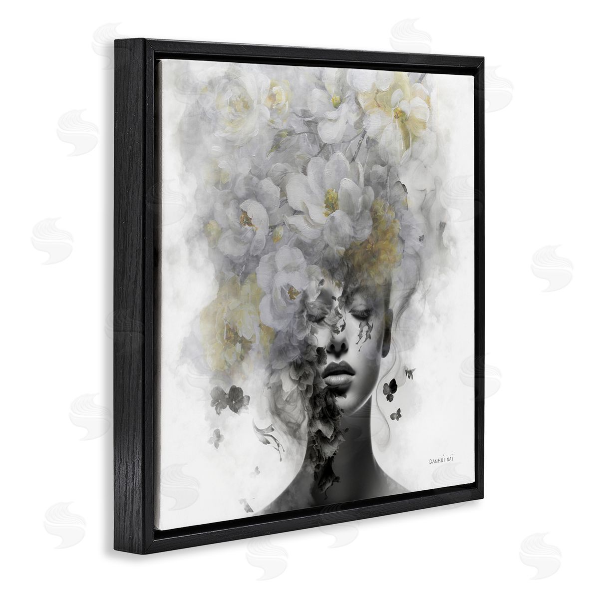 Hidden Spring Visage Black Floating Frame Canvas Wall Art, Home Decor by Danhui Nai
