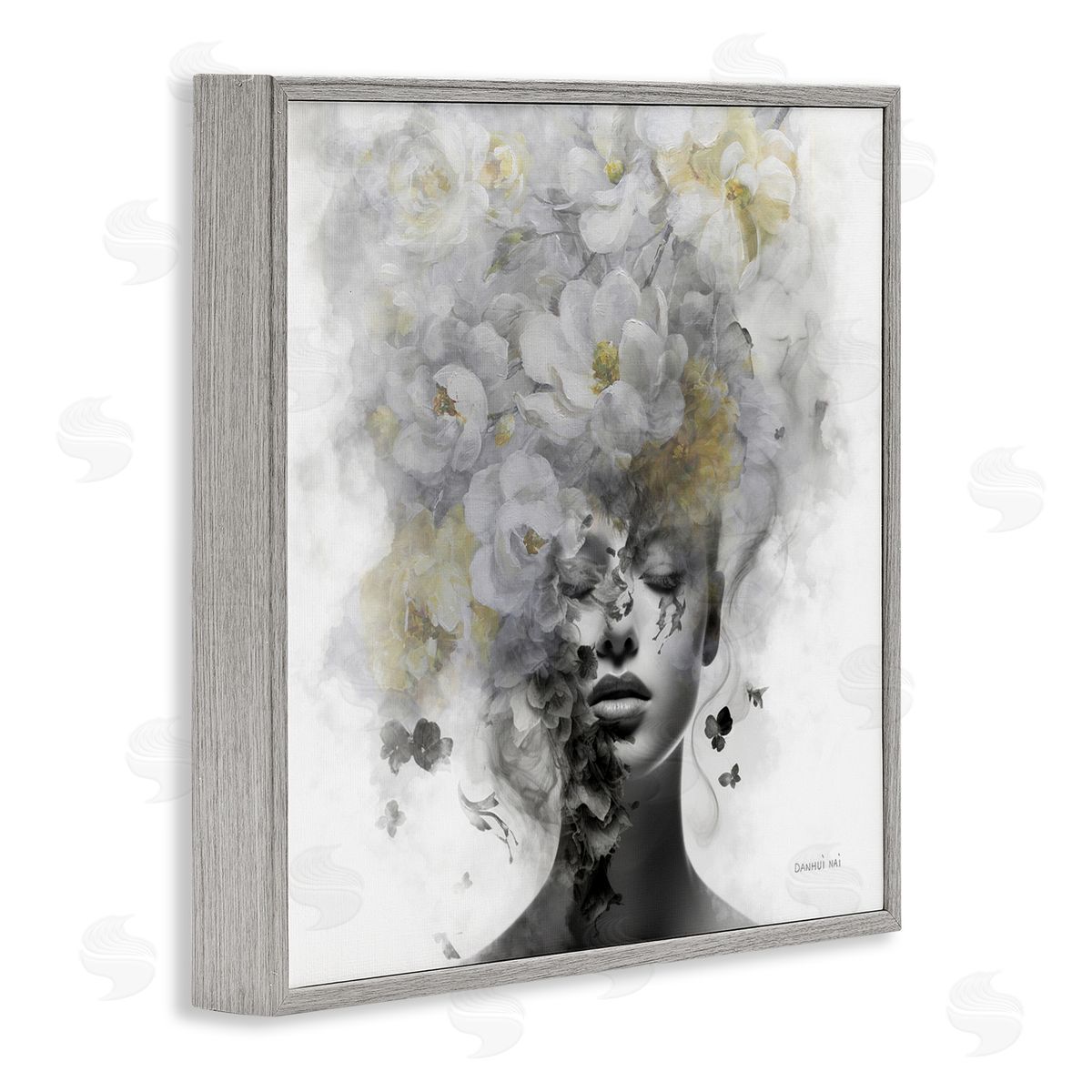 Hidden Spring Visage Grey Frame Print Wall Art, Home Decor by Danhui Nai
