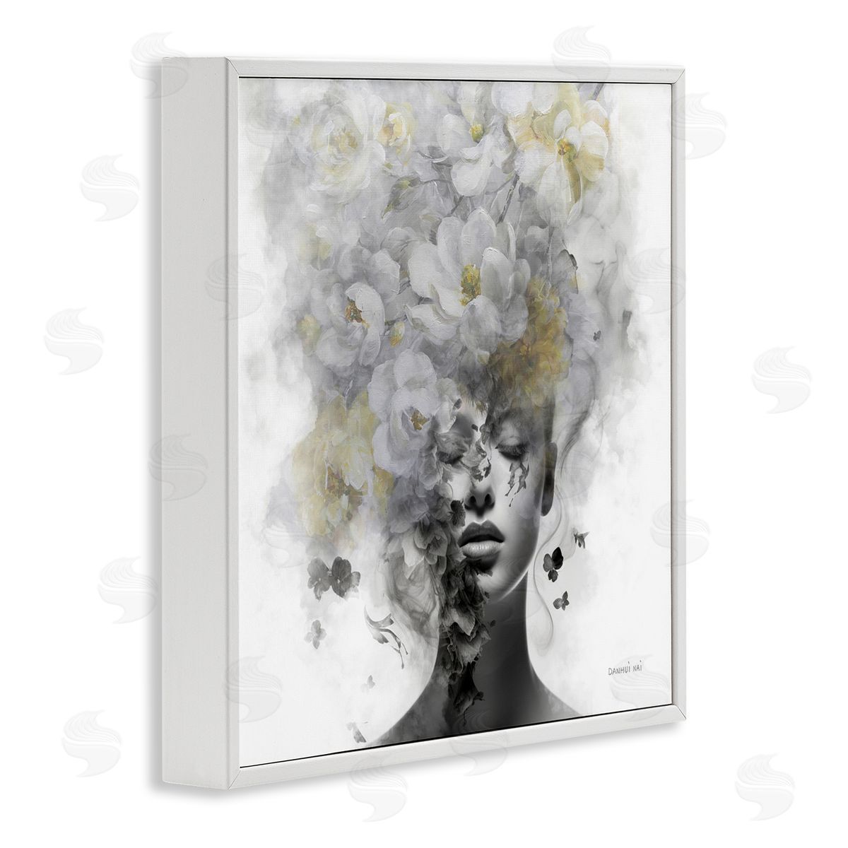 Hidden Spring Visage White Frame Print Wall Art, Home Decor by Danhui Nai