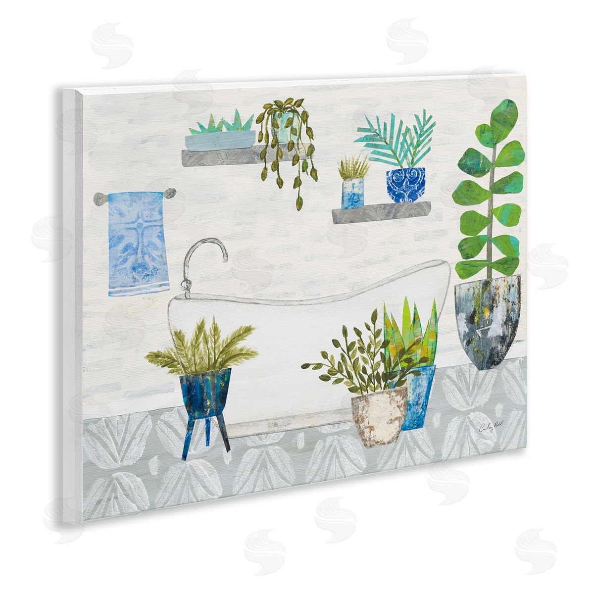 Rustic Botanical Bathroom Wood Plaque Wall Art, Home Decor by Courtney Prahl