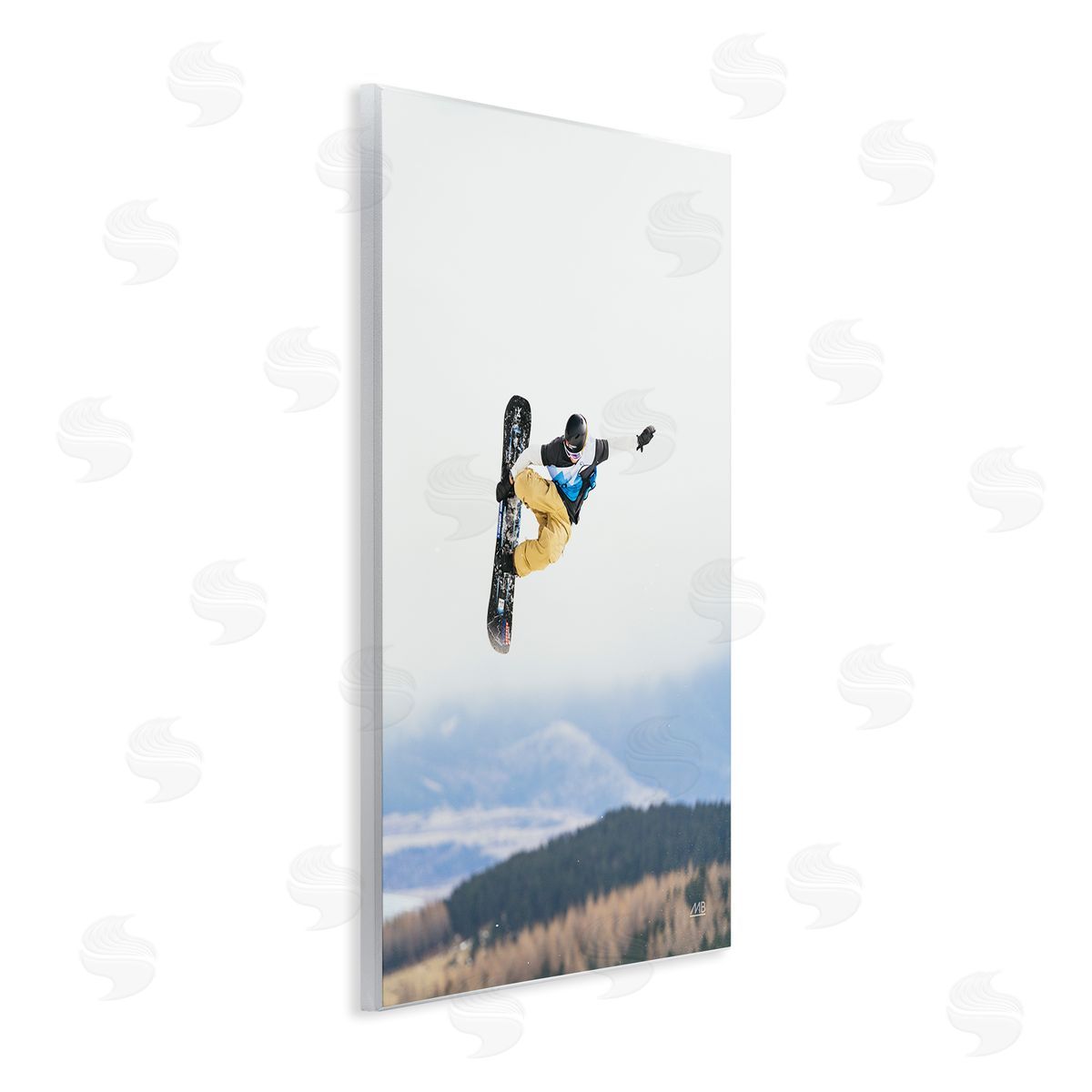 Catching Air Snowboarder Wood Plaque Wall Art, Home Decor by Max Blakesberg Studios