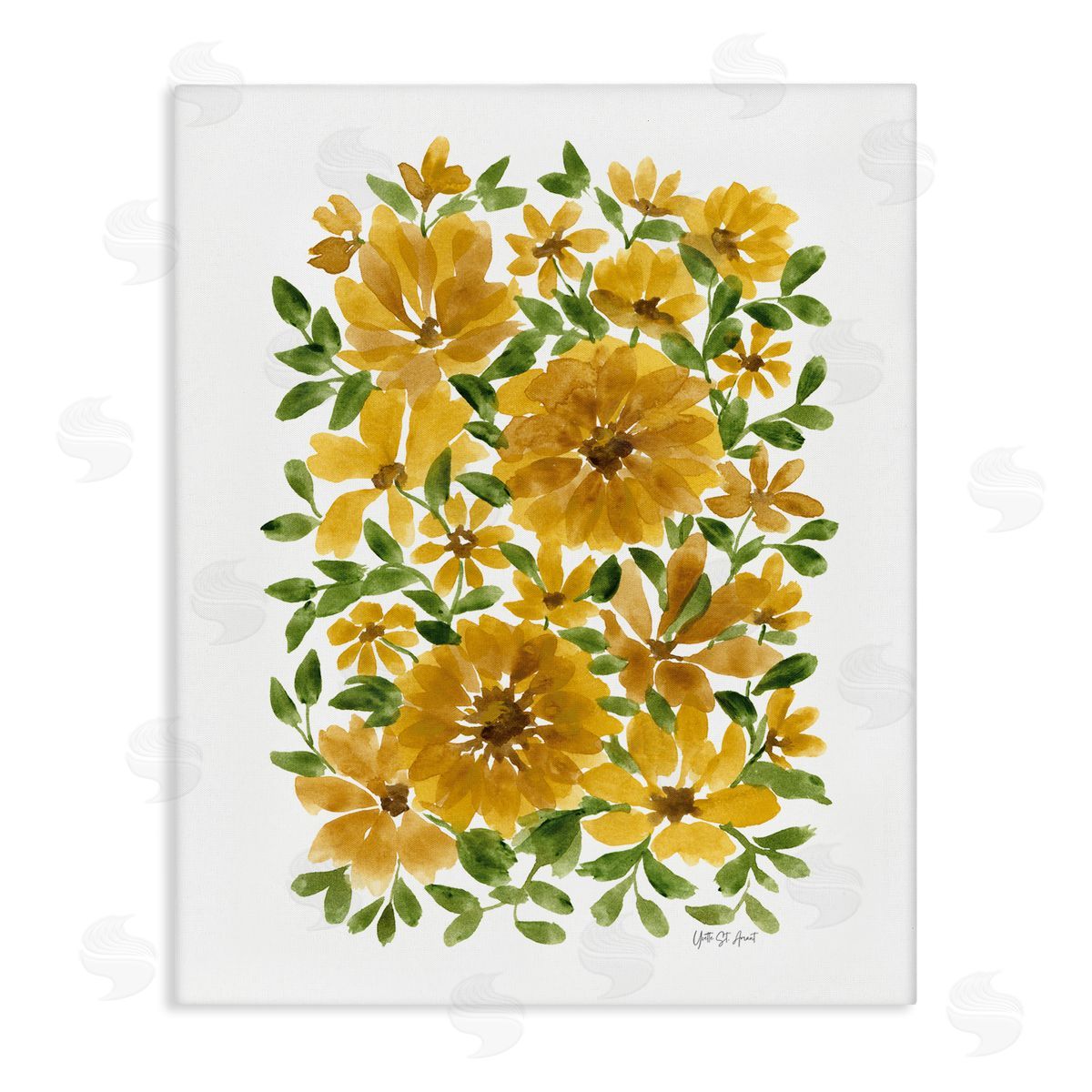 Scattered Sunflower Blooms Canvas Wall Art, Home Decor by Yvette St. Amant