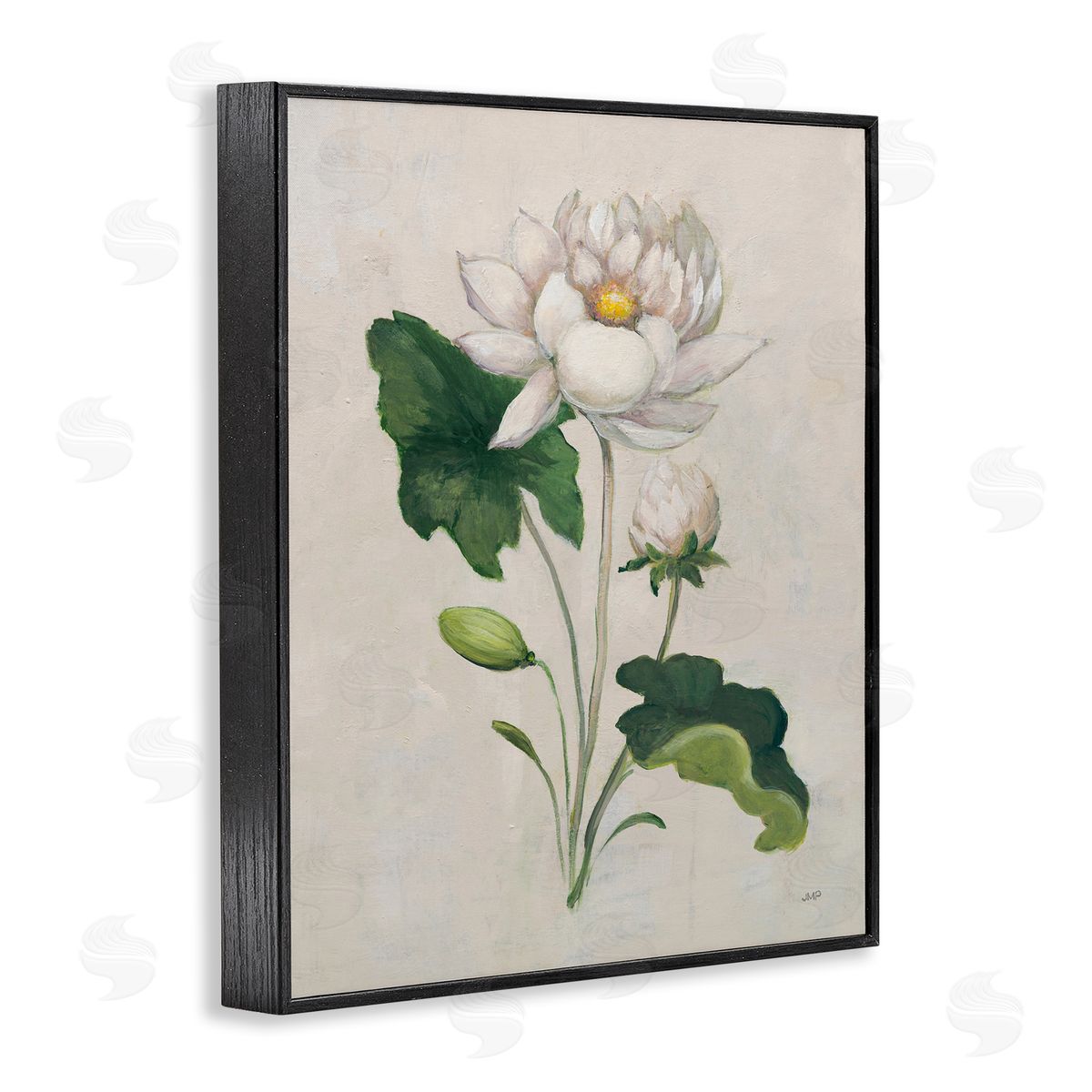 Graceful Budding Lily Black Frame Print Wall Art, Home Decor by Julia Purinton