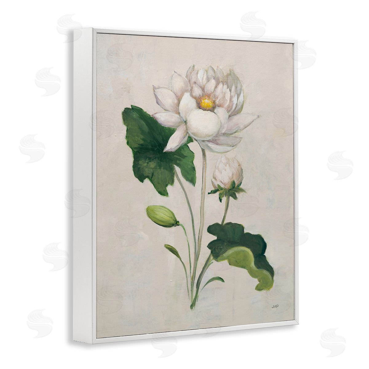 Graceful Budding Lily White Frame Print Wall Art, Home Decor by Julia Purinton