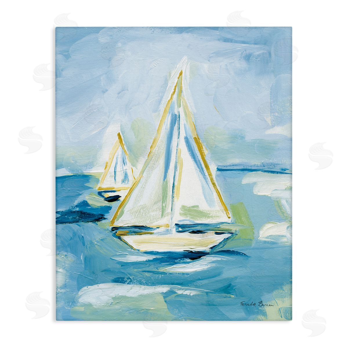 Setting Sail on Sea Canvas Wall Art, Home Decor by Farida Zaman