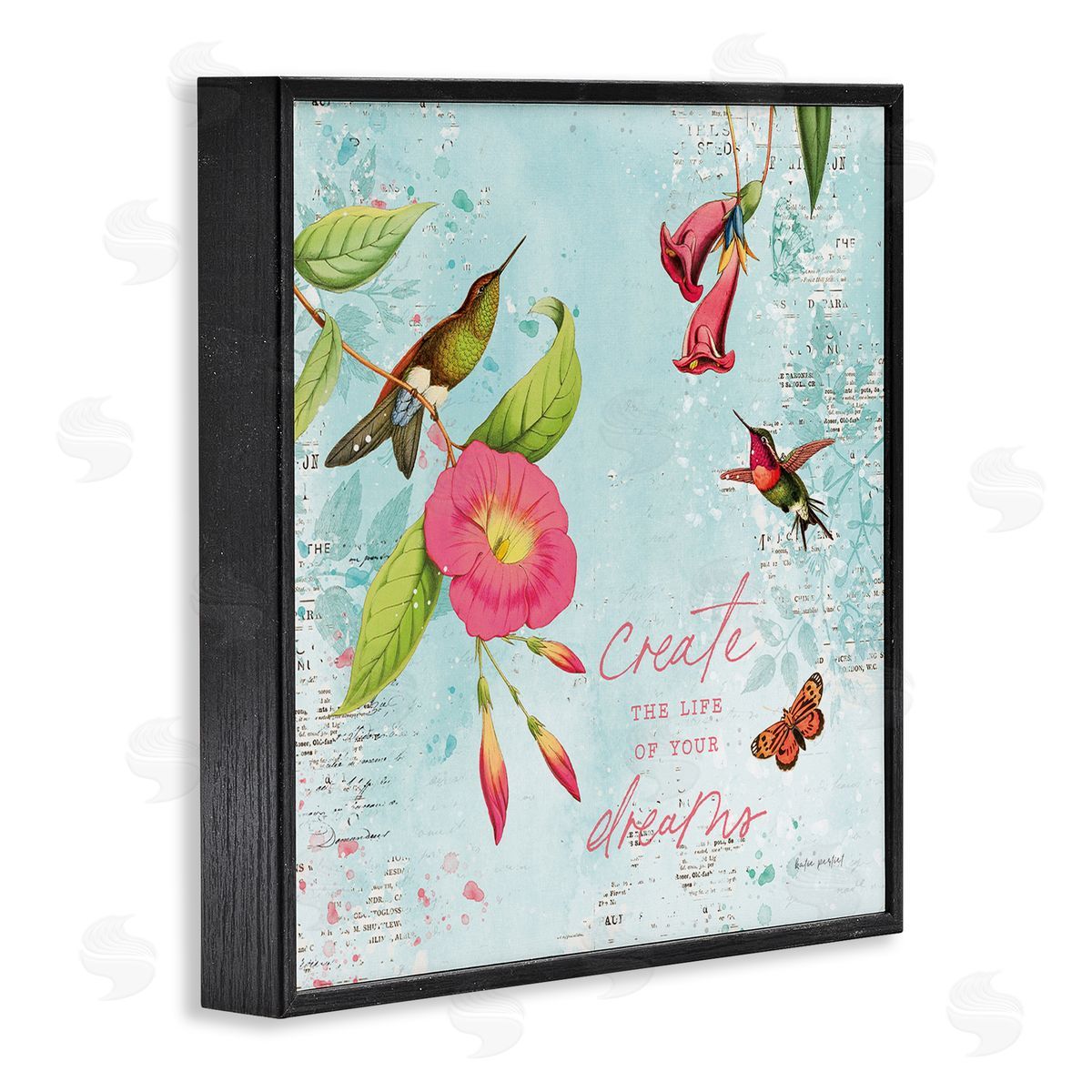 Life Of Your Dreams Black Frame Print Wall Art, Home Decor by Katie Pertiet