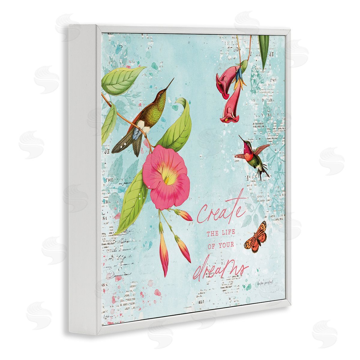 Life Of Your Dreams White Frame Print Wall Art, Home Decor by Katie Pertiet