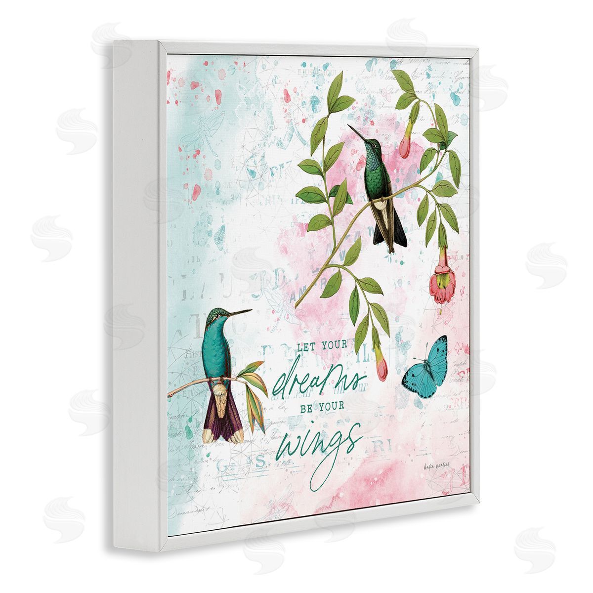 Let Your Dreams Be Wings White Frame Print Wall Art, Home Decor by Katie Pertiet