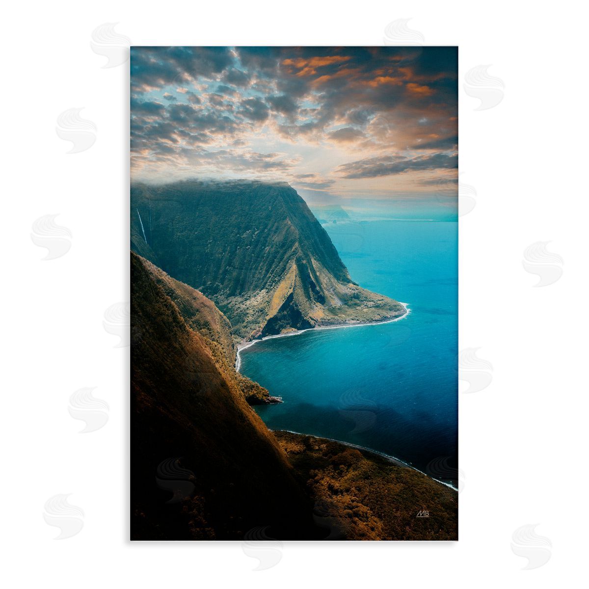 Hawaiian Coast Cliffs Canvas Wall Art, Home Decor by Max Blakesberg Studios