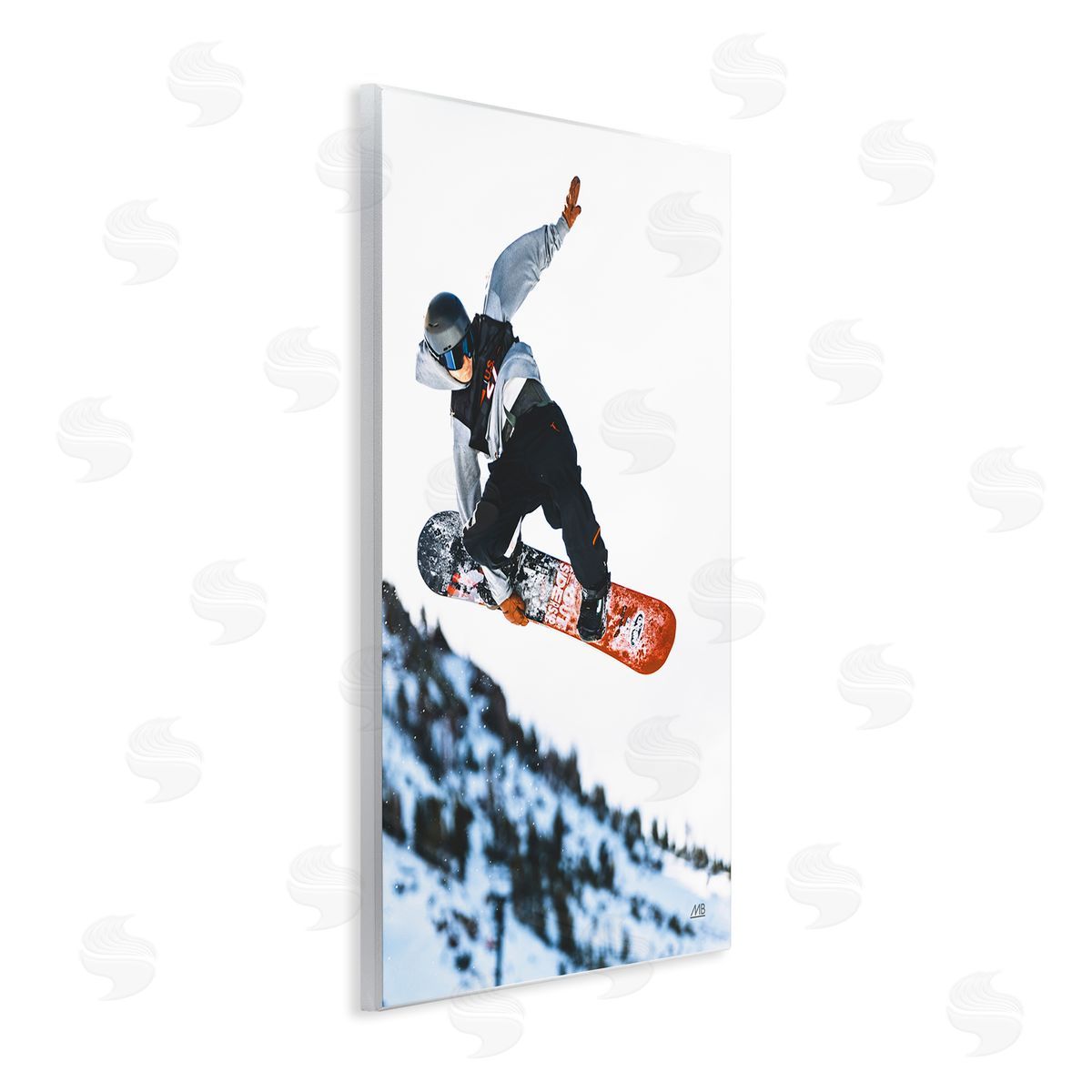 Winter Snowboard Jumps Wood Plaque Wall Art, Home Decor by Max Blakesberg Studios