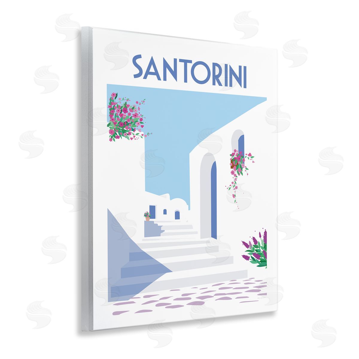 Santorini White Architecture Wood Plaque Wall Art, Home Decor by Omar Escalante