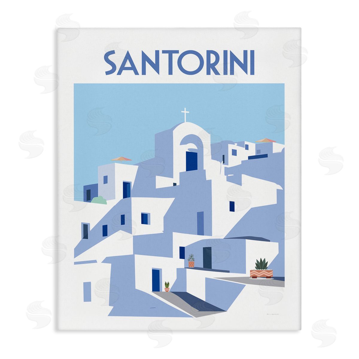 Santorini City Architecture Canvas Wall Art, Home Decor by Omar Escalante