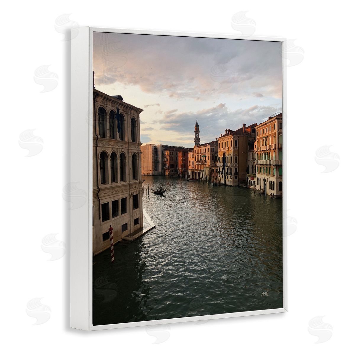 Venice Canal Architecture White Frame Print Wall Art, Home Decor by Max Blakesberg Studios