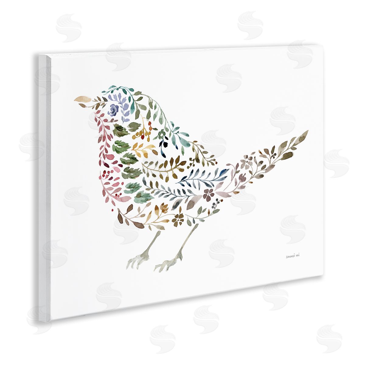Floral Nature Bird Wood Plaque Wall Art, Home Decor by Danhui Nai