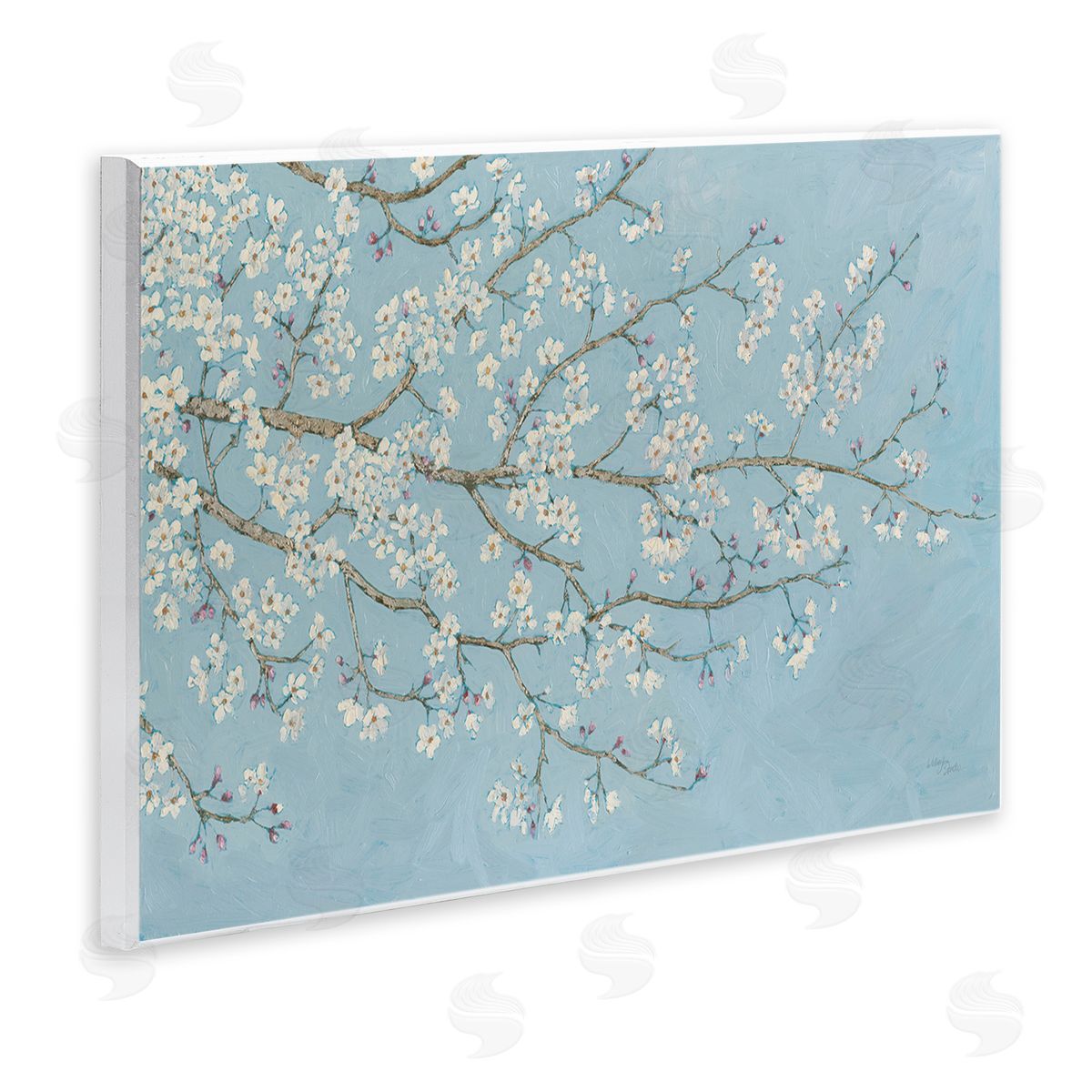 Delicate Apple Blossoms Wood Plaque Wall Art, Home Decor by Wellington Studio