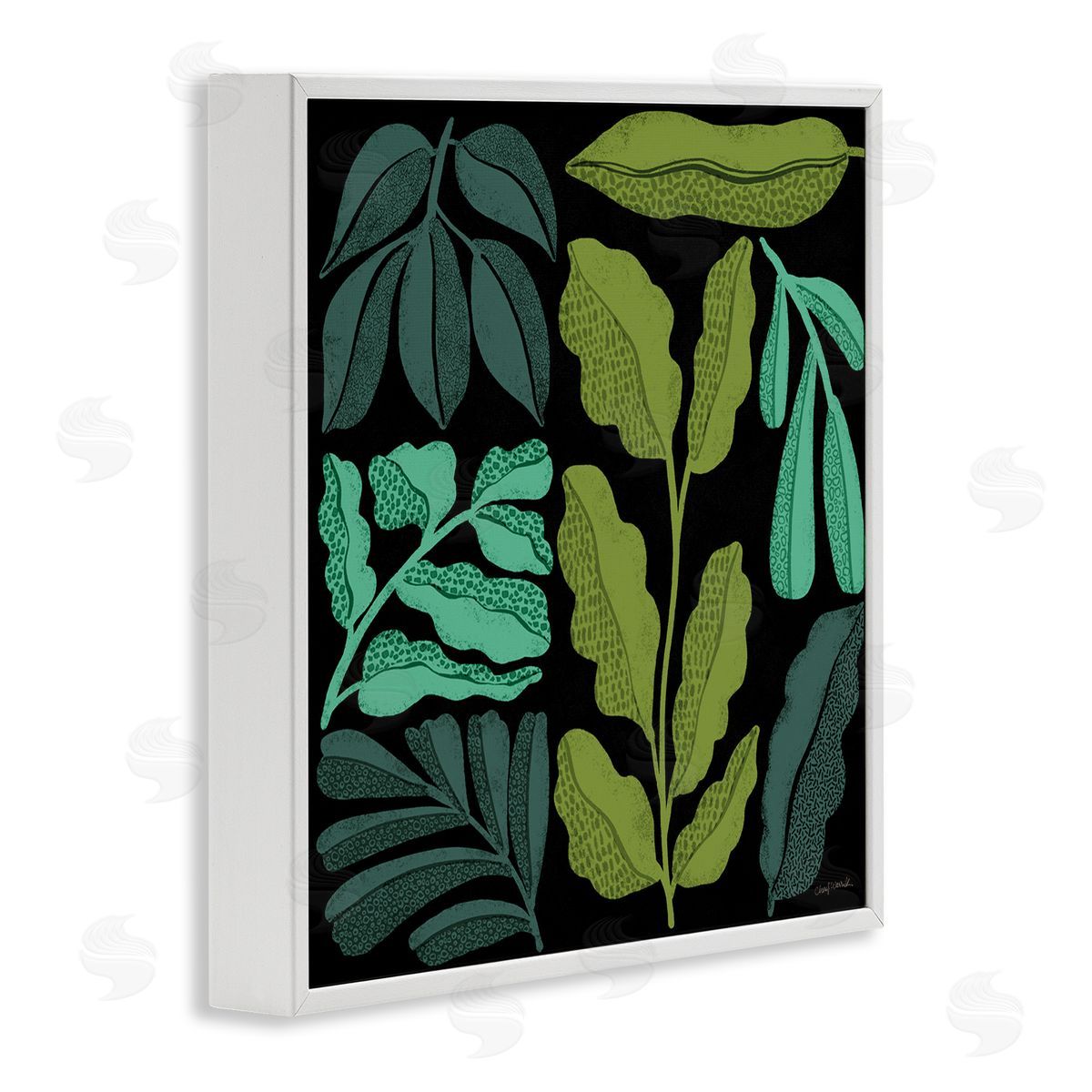 Plant Sprig Collage White Frame Print Wall Art, Home Decor by Cheryl Warrick