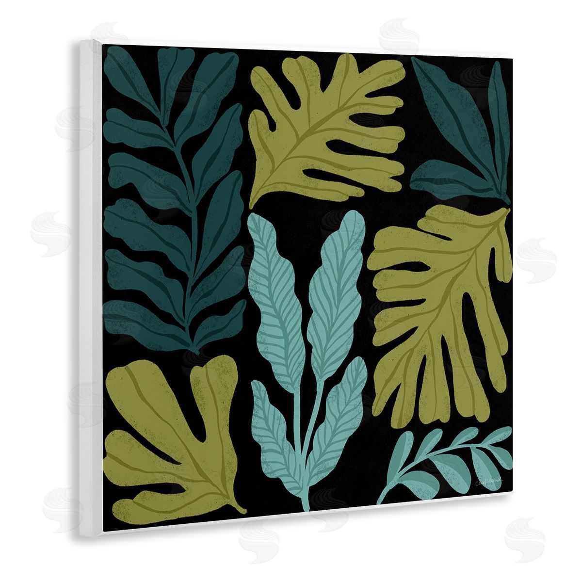 Leaf Sprigs Collage Wood Plaque Wall Art, Home Decor by Cheryl Warrick