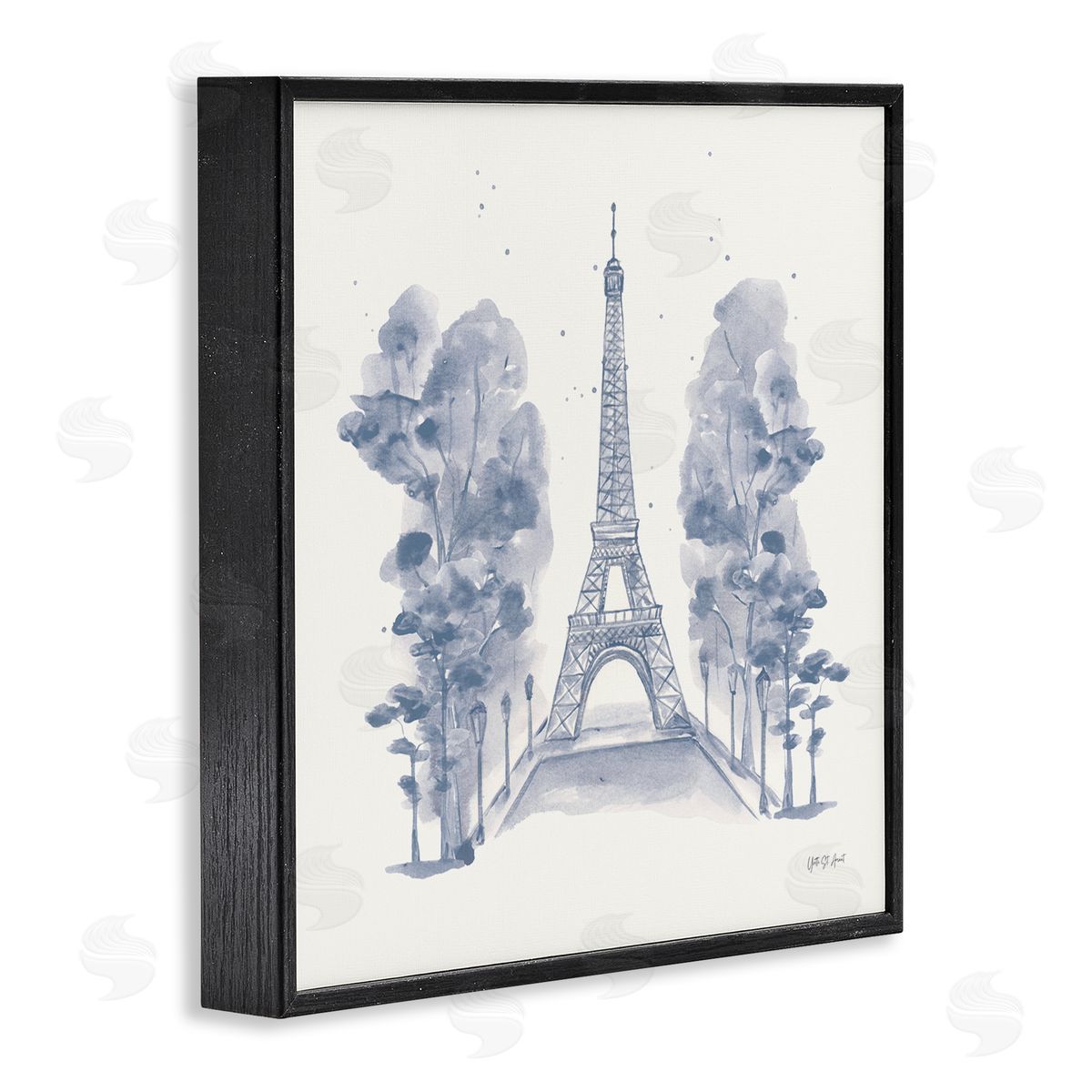 Eiffel Tower Watercolor Black Frame Print Wall Art, Home Decor by Yvette St. Amant