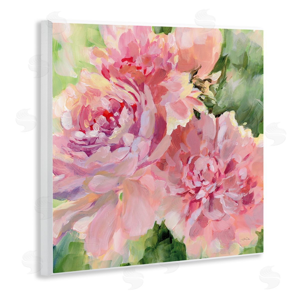 Flared Peony Petals Wood Plaque Wall Art, Home Decor by Katrina Pete
