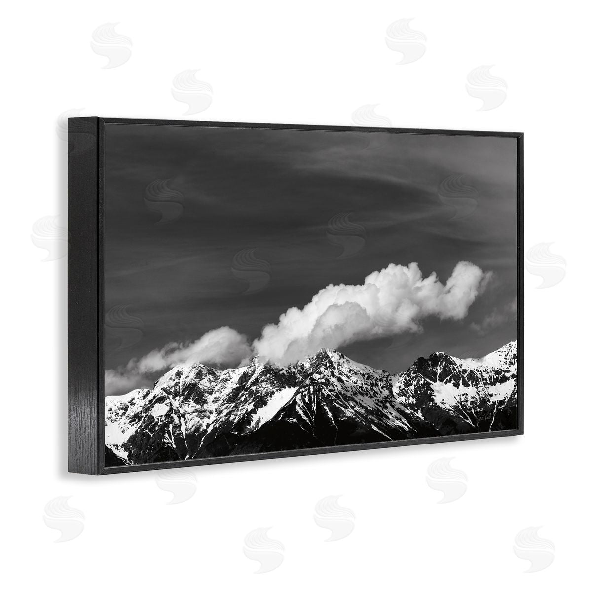 Dolomites with Billowing Clouds Black Frame Print Wall Art, Home Decor by Deborah Revell
