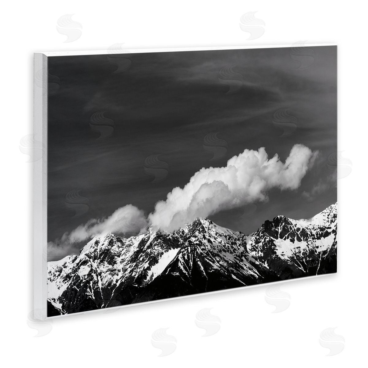 Dolomites with Billowing Clouds Wood Plaque Wall Art, Home Decor by Deborah Revell