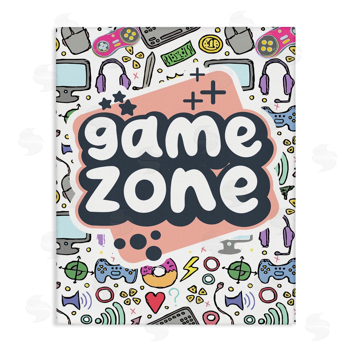 Jesse Keith Peach Game Zone Canvas Wall Art Print