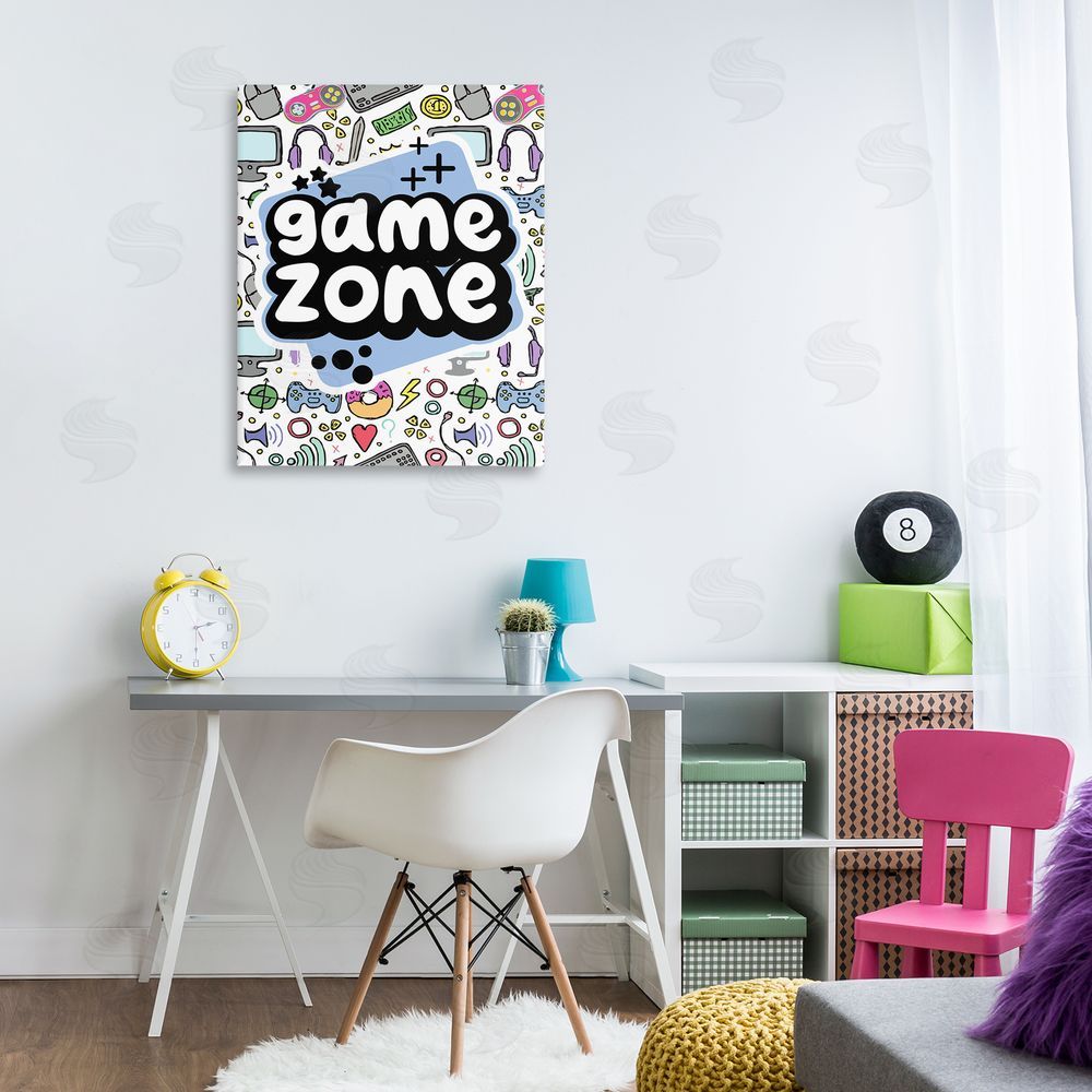 Jesse Keith Blue Game Zone Canvas Wall Art Print in Room