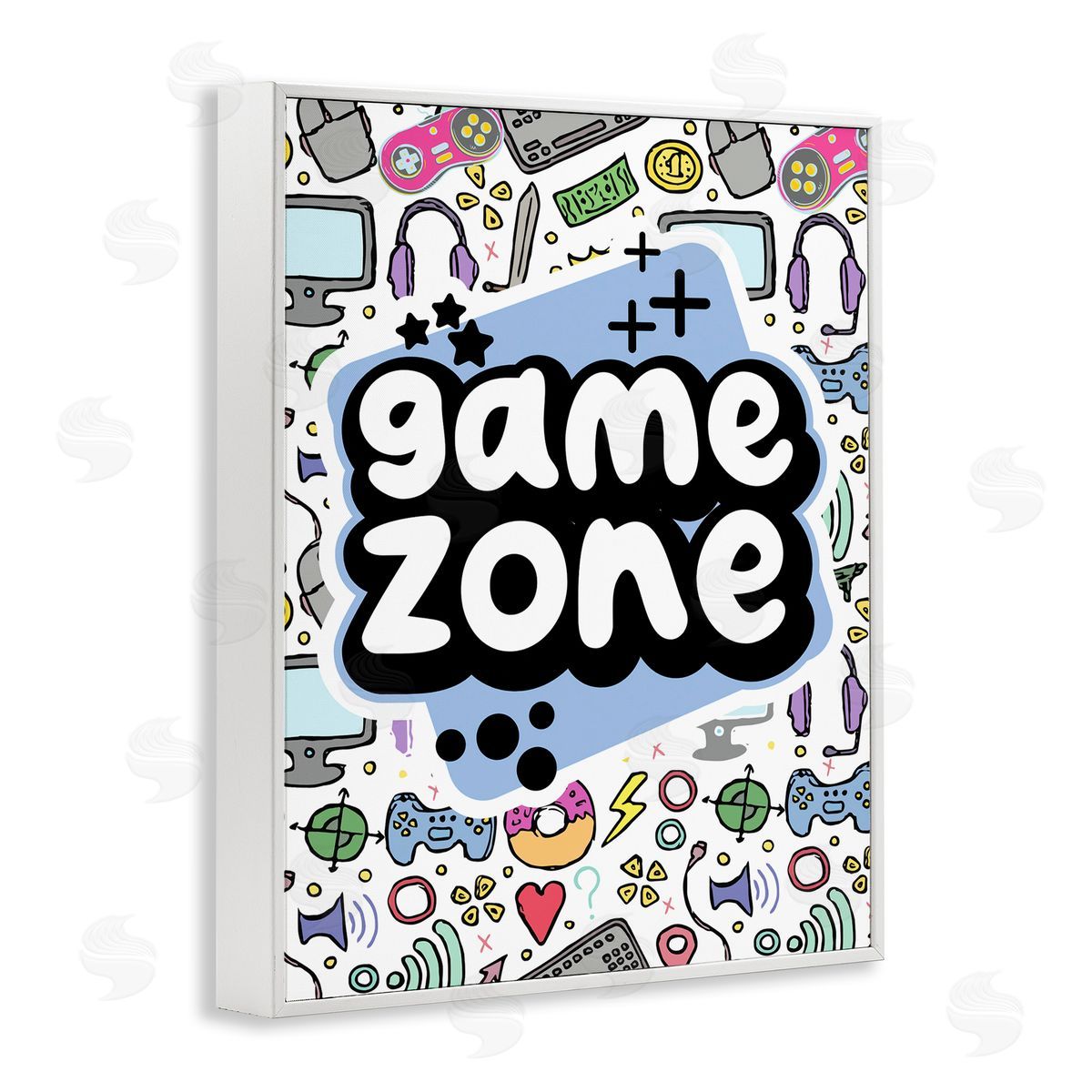 Jesse Keith Blue Game Zone White Framed Giclee Wall Art Print