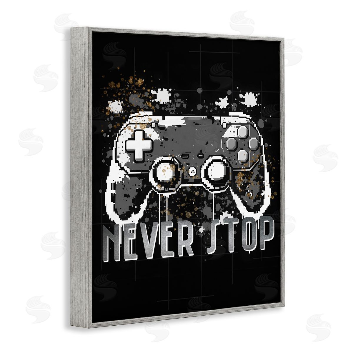 Kim Allen Never Stop Game Controller Gray Framed Giclee Wall Art Print