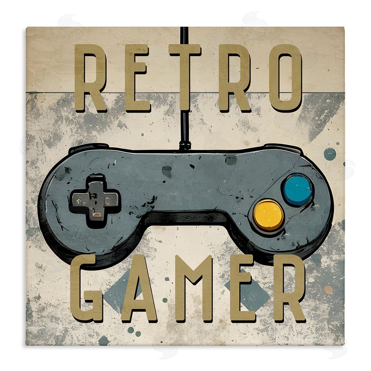 Kim Allen Retro Gamer Controller Canvas Wall Art Print