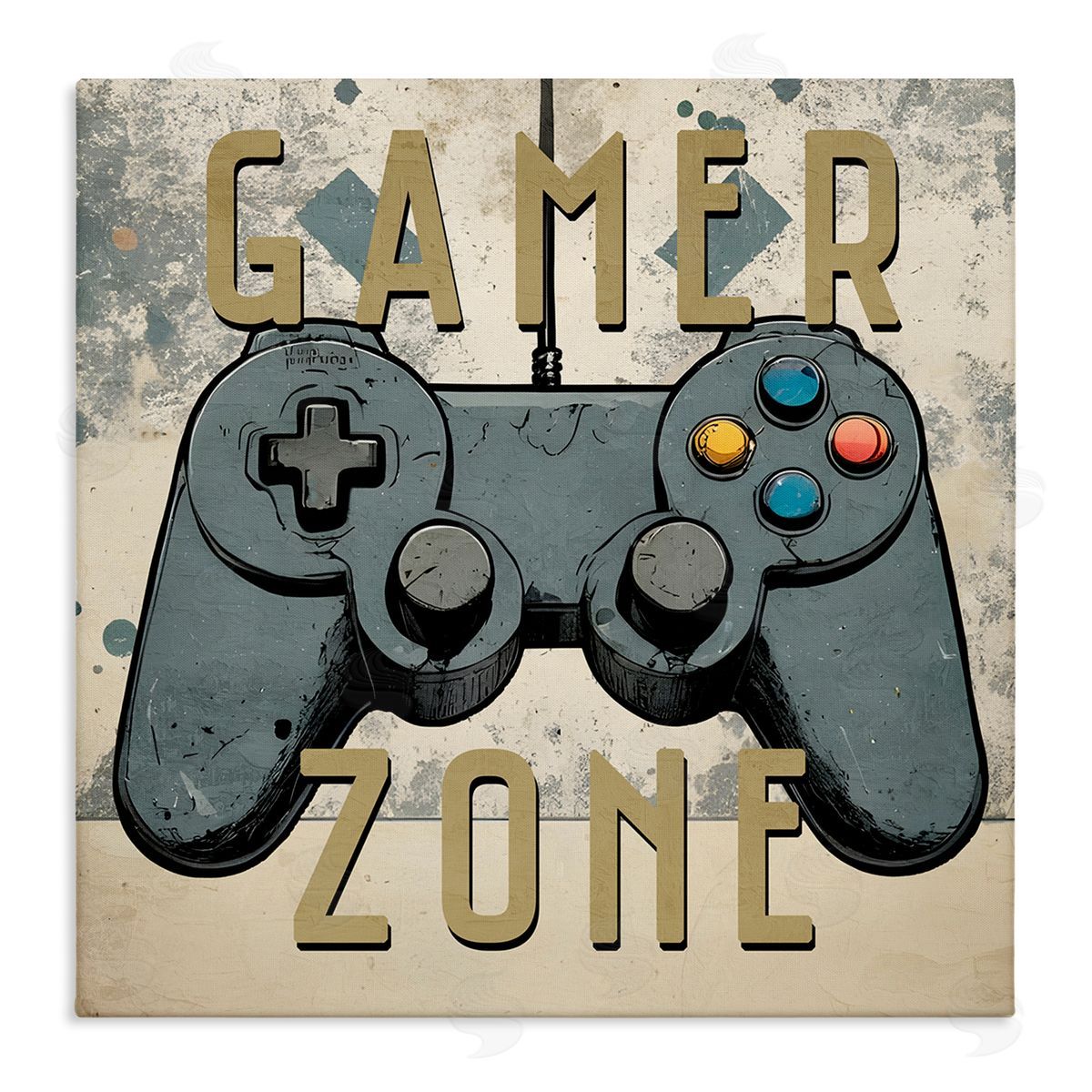Kim Allen Vintage Gamer Zone Canvas Wall Art Print