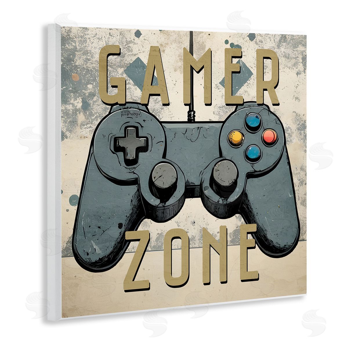 Kim Allen Vintage Gamer Zone Wooden Wall Plaque Art Print