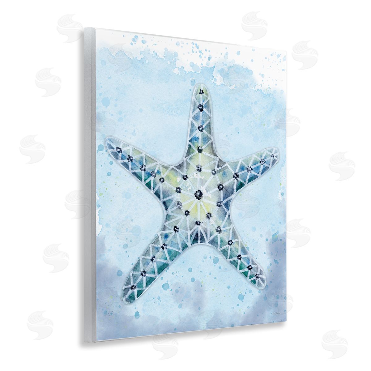 Patti Bishop Stained Glass Starfish Wooden Wall Plaque Art Print