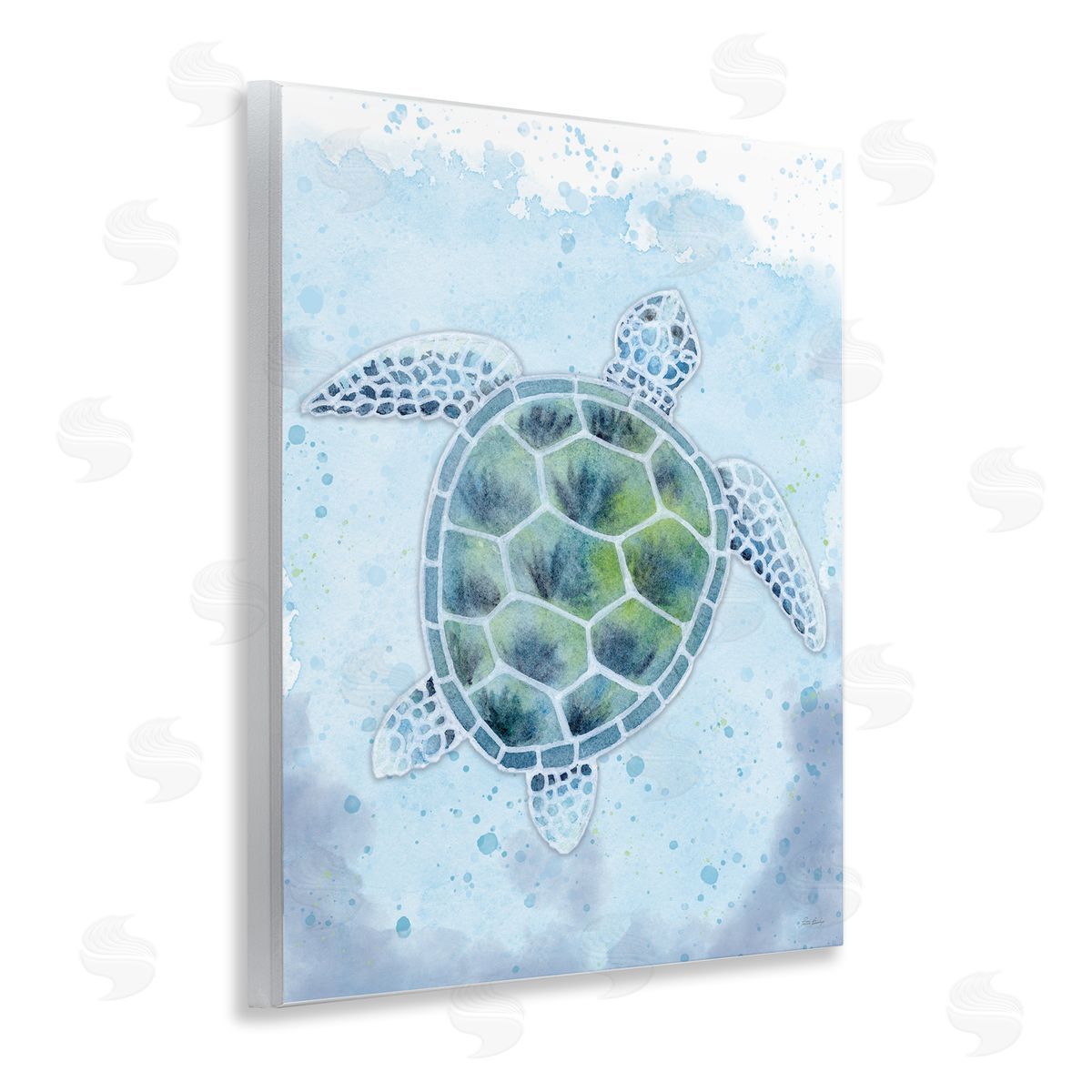Patti Bishop Stained Glass Turtle Wooden Wall Plaque Art Print