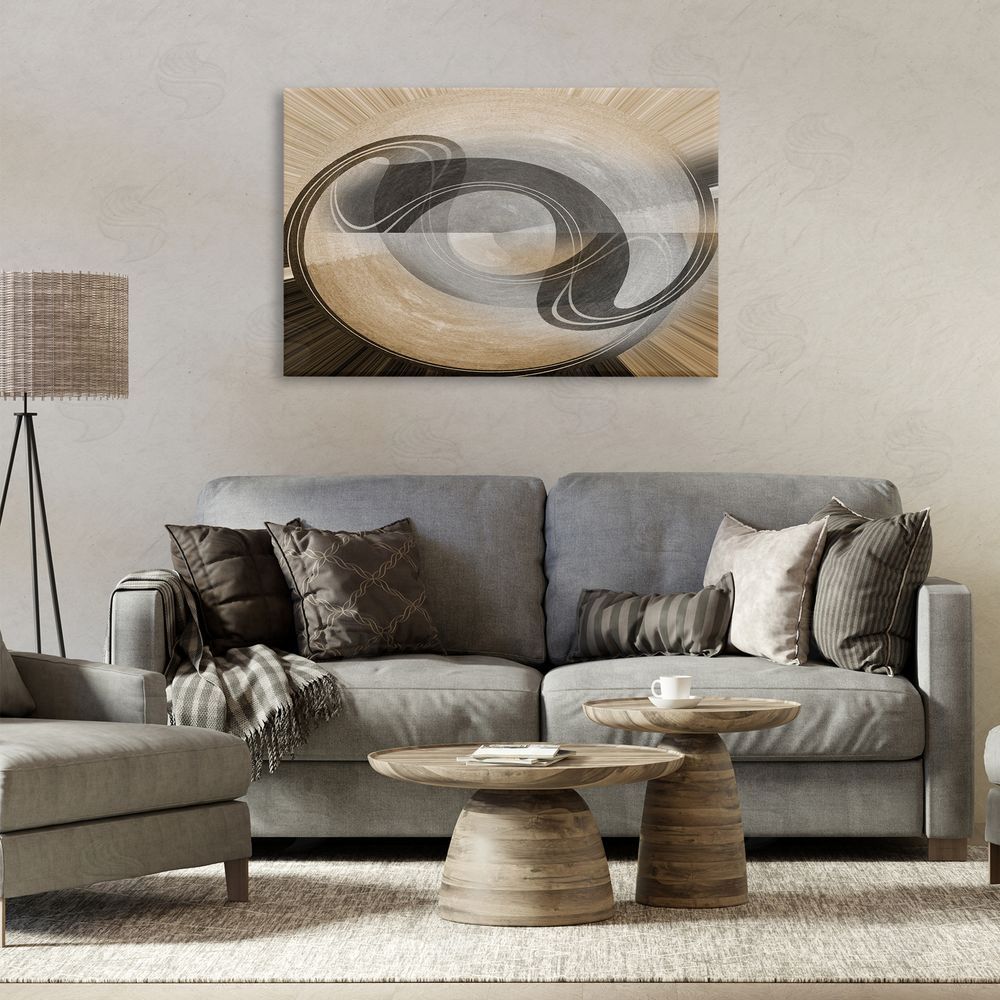 Noah Bay Curved Swoop Shape Canvas Wall Art Print in Room