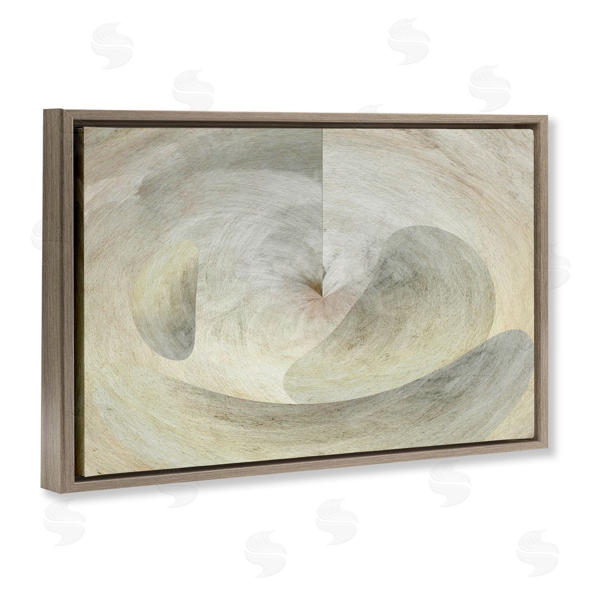 Noah Bay Curving Freeform Abstract Brown Floating Frame Canvas Wall Art Print
