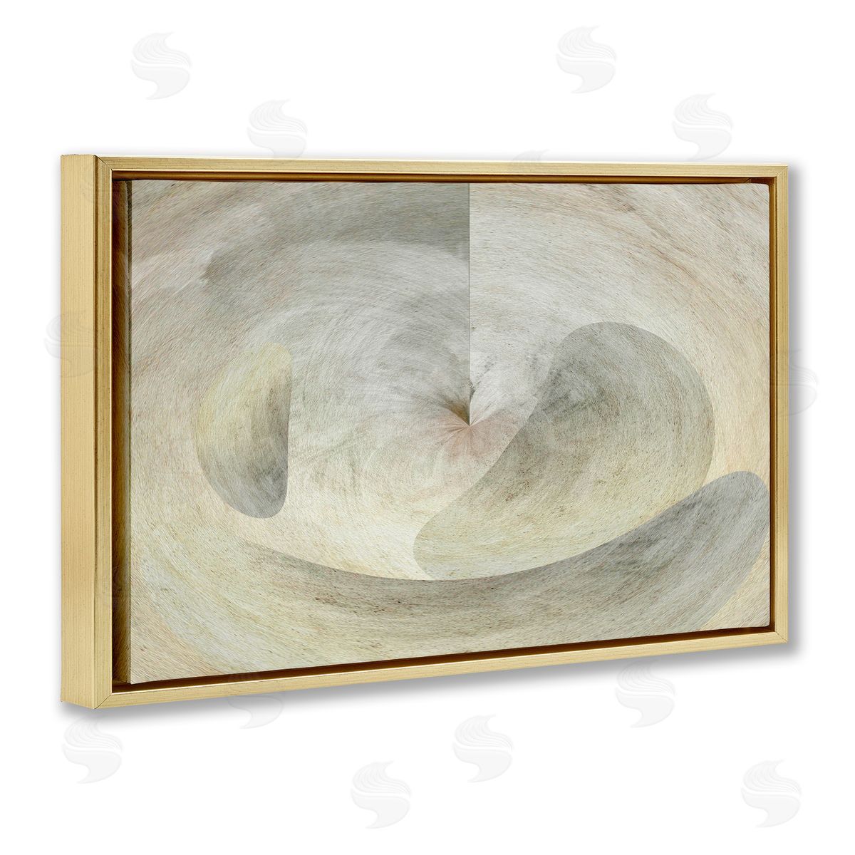 Noah Bay Curving Freeform Abstract Gold Floating Frame Canvas Wall Art Print