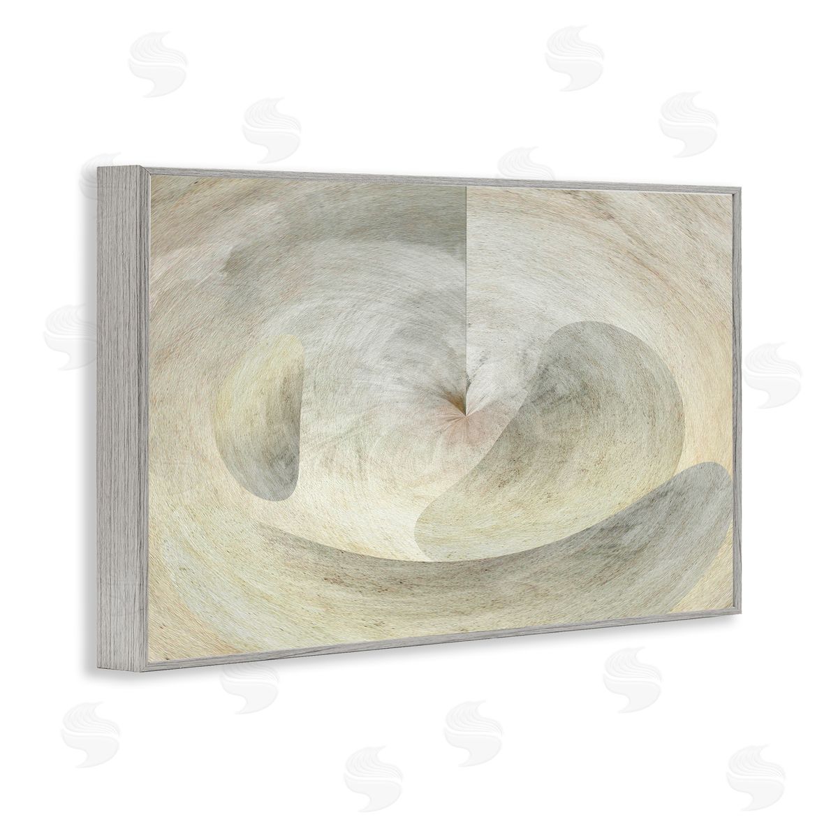Noah Bay Curving Freeform Abstract Gray Framed Giclee Wall Art Print