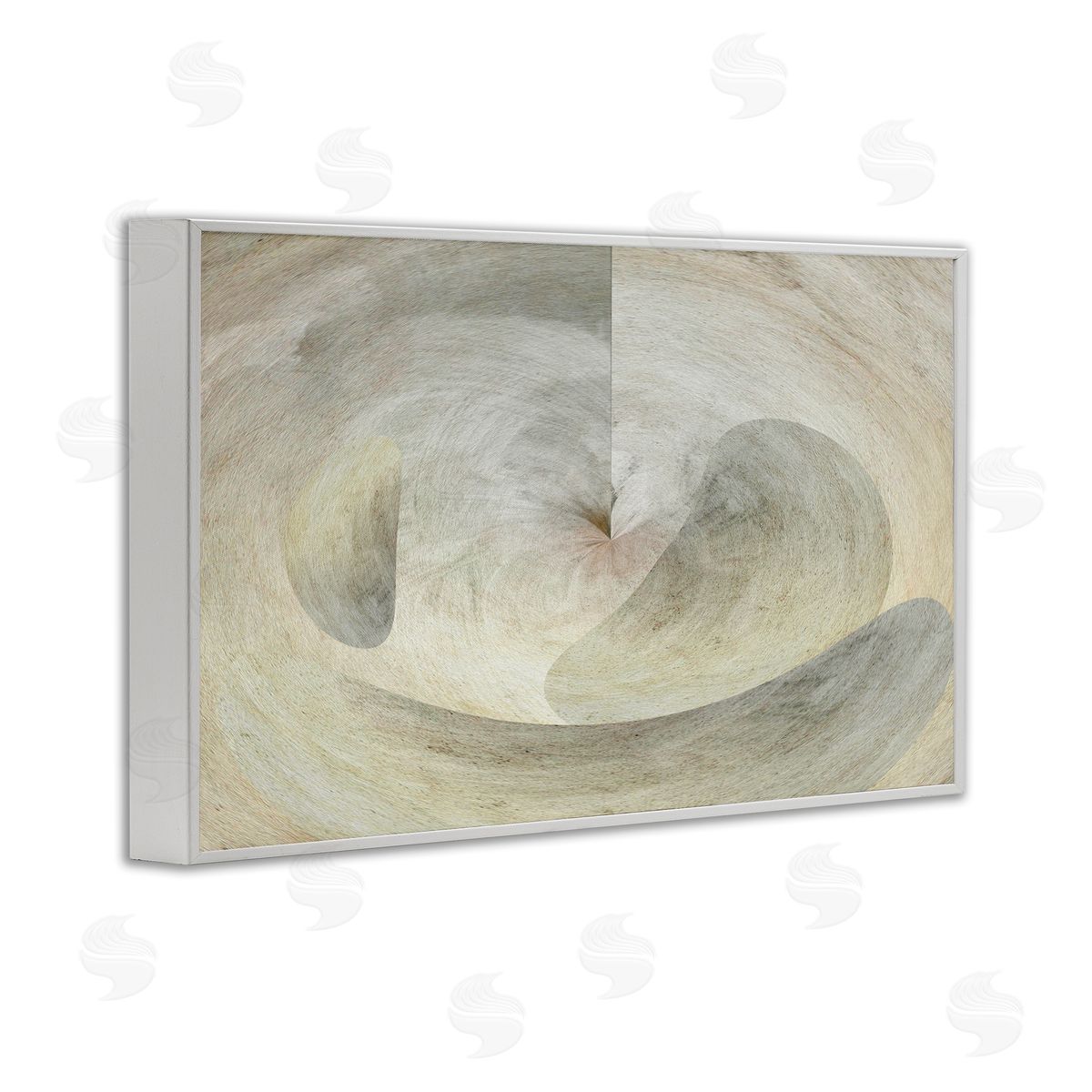 Noah Bay Curving Freeform Abstract White Framed Giclee Wall Art Print
