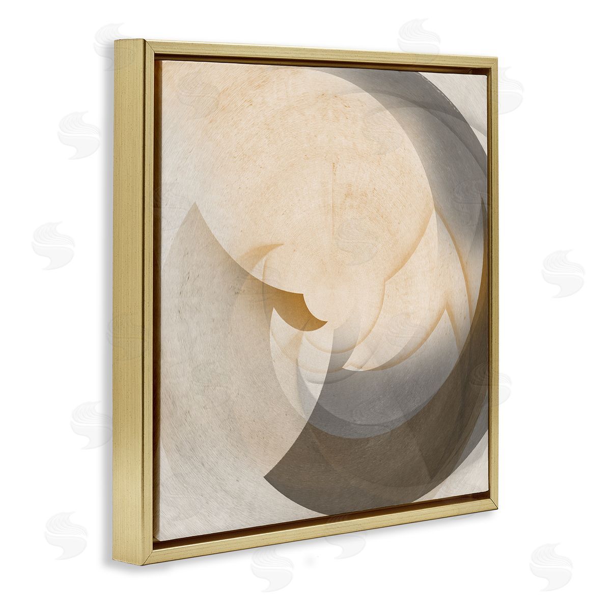 Noah Bay Shadowed Form Curve Gold Floating Frame Canvas Wall Art Print